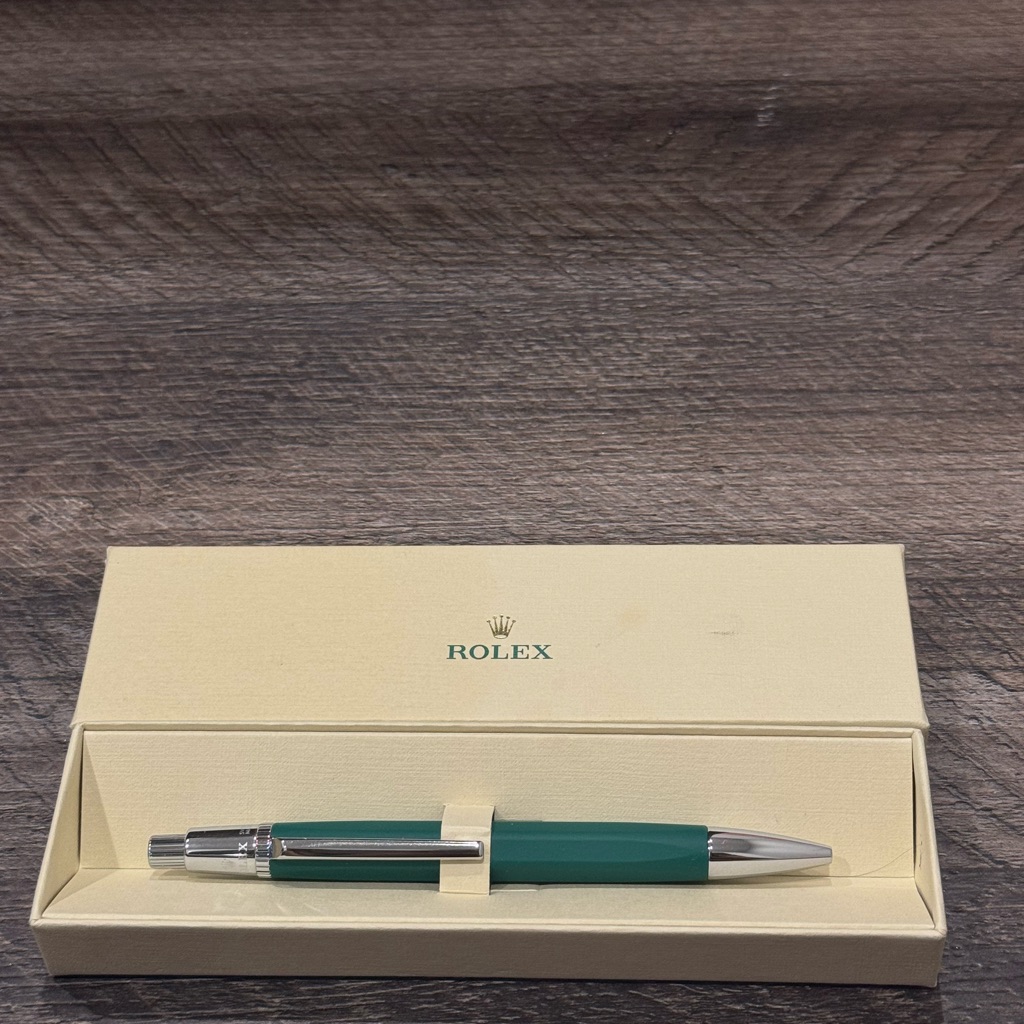 Rolex Green And Silver Pen